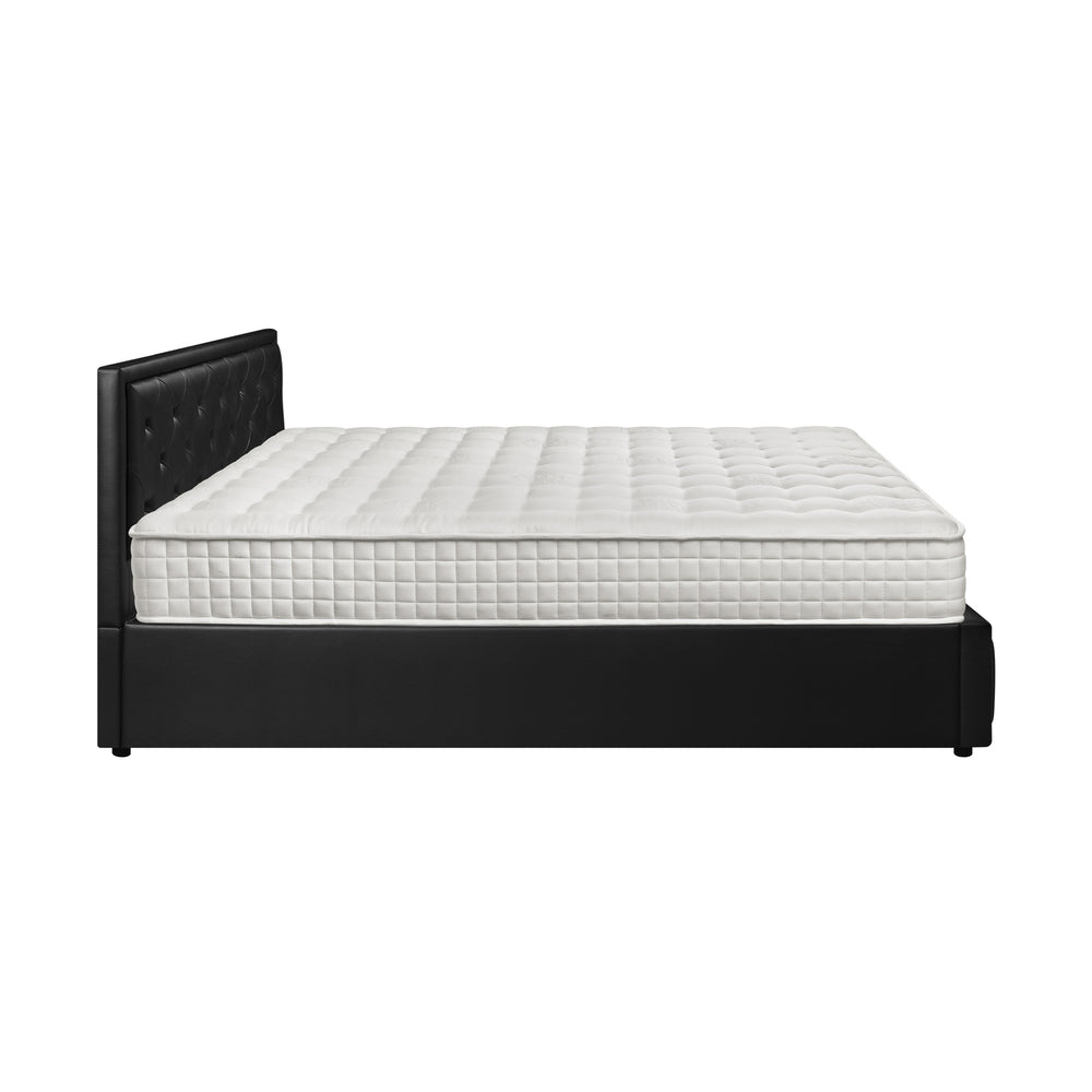 Bed Frame with Mattress Gas Lift Leather/Fabric