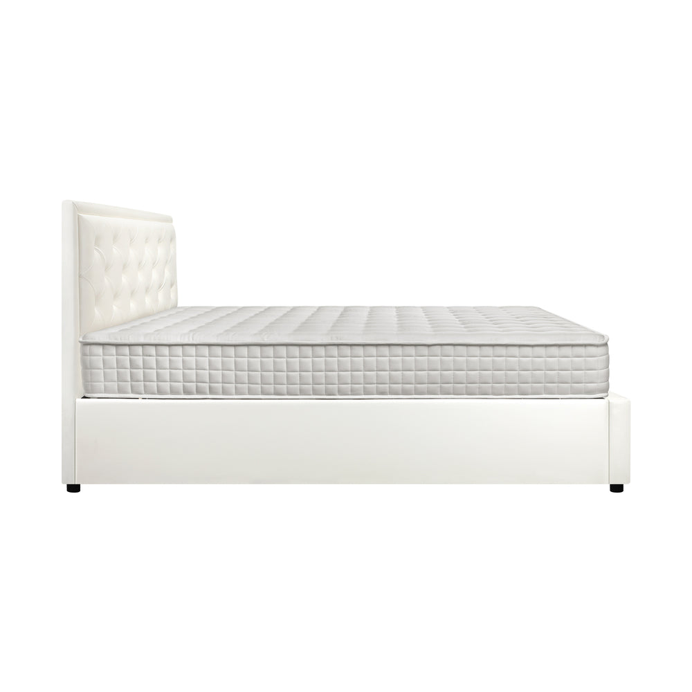 Bed Frame with Mattress Gas Lift Leather/Fabric