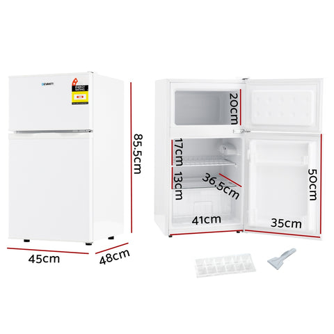 80L Bar Fridge Mini Freezer Refrigerator White