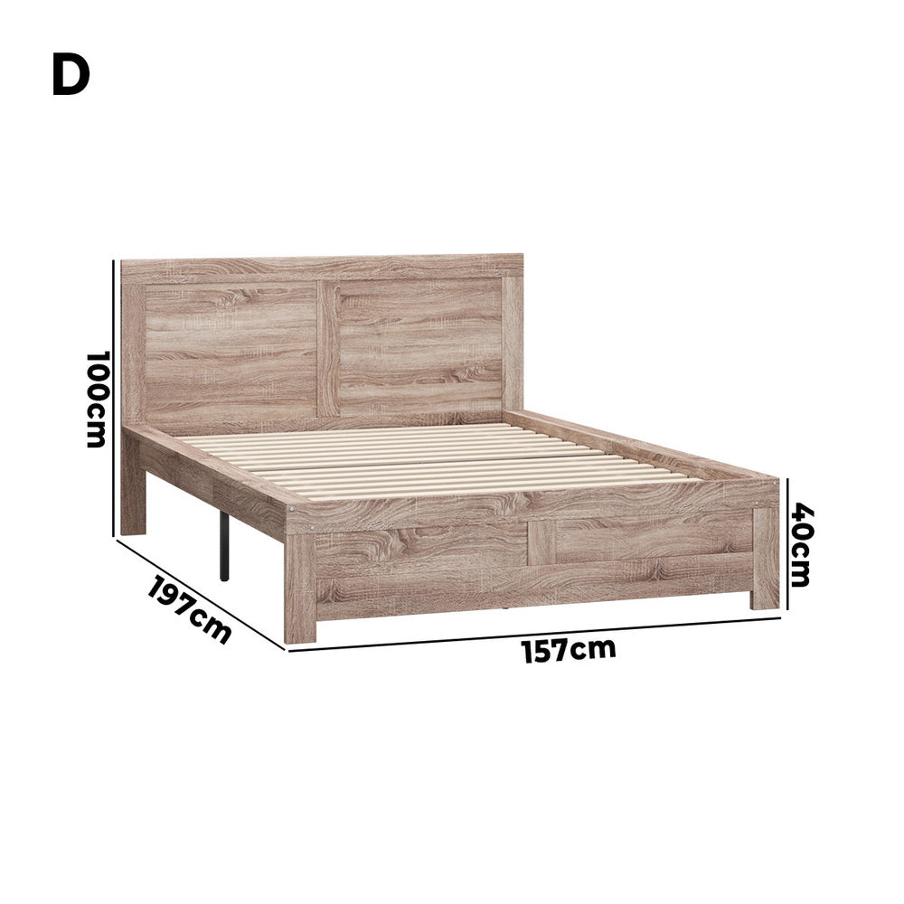 Wooden Bed Frame Contemporary Light Oak