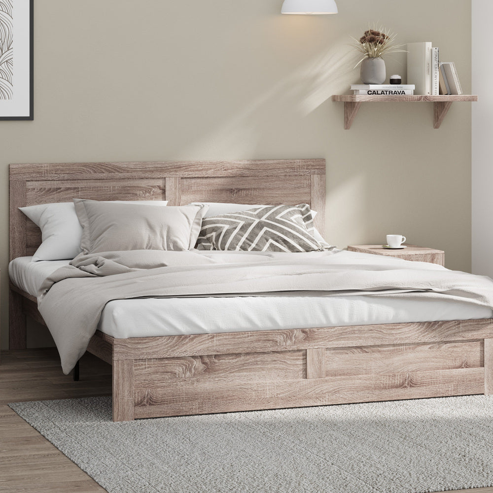 Wooden Bed Frame Contemporary Light Oak