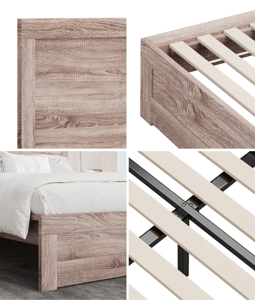 Wooden Bed Frame Contemporary Light Oak