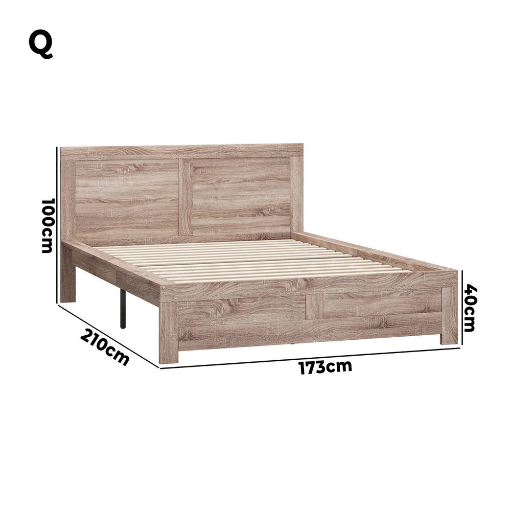 Wooden Bed Frame Contemporary Light Oak