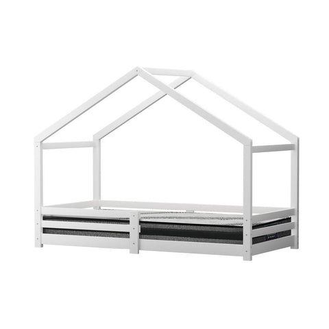 Kids Bed Frame With Single Mattress Set White