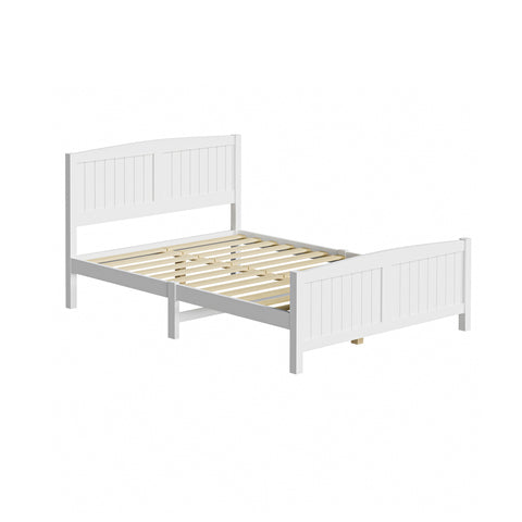 Bed Frame Double Size Timber Platform White