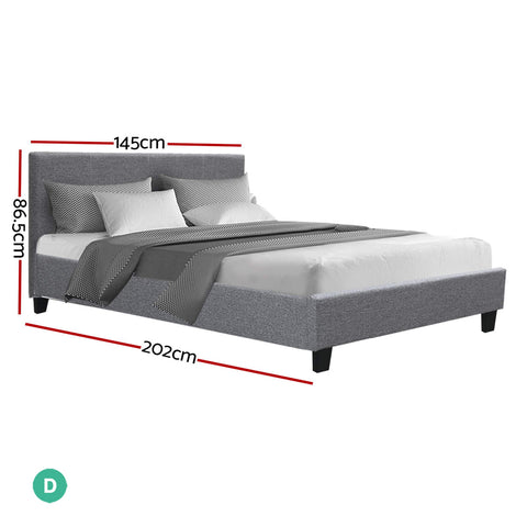 Bed Frame Double Size Grey Neo