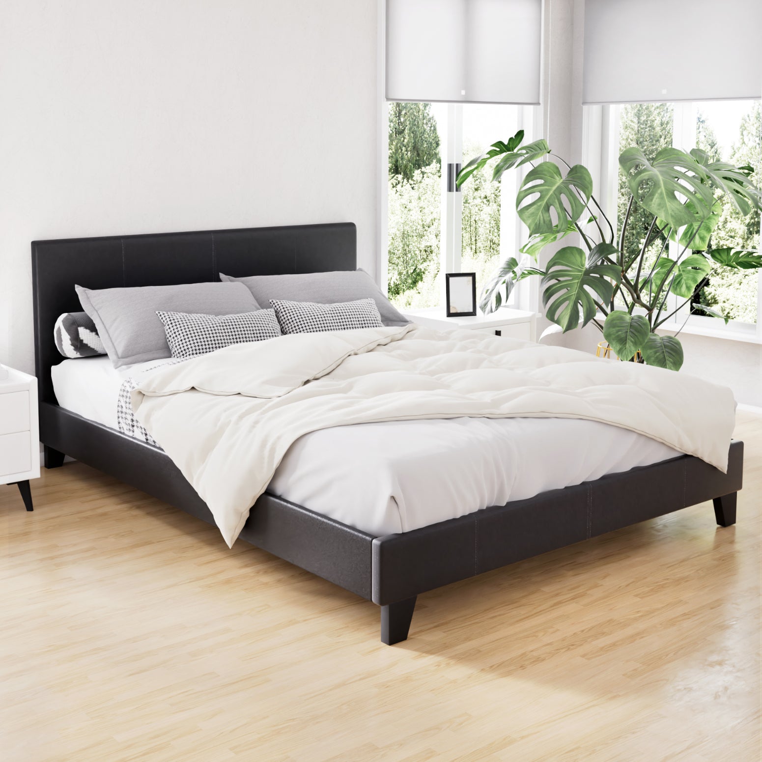 Bed Frame Double Size Black Neo