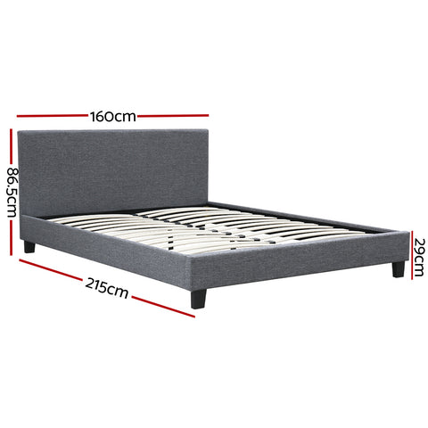 Bed Frame Queen Size Grey Neo