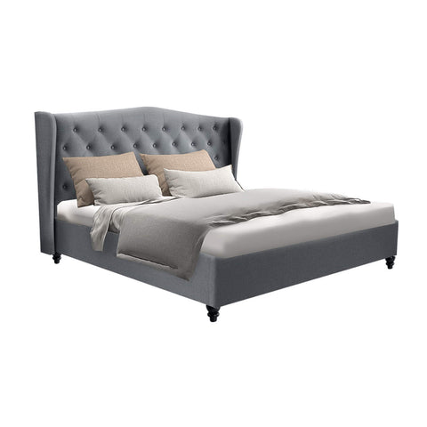 Bed Frame Double Size Grey Pier