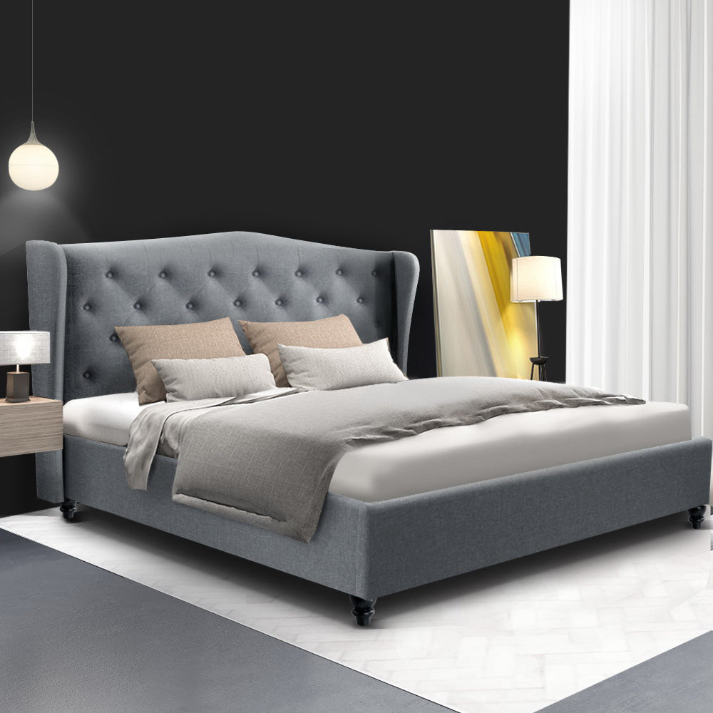 Bed Frame Double Size Grey Pier