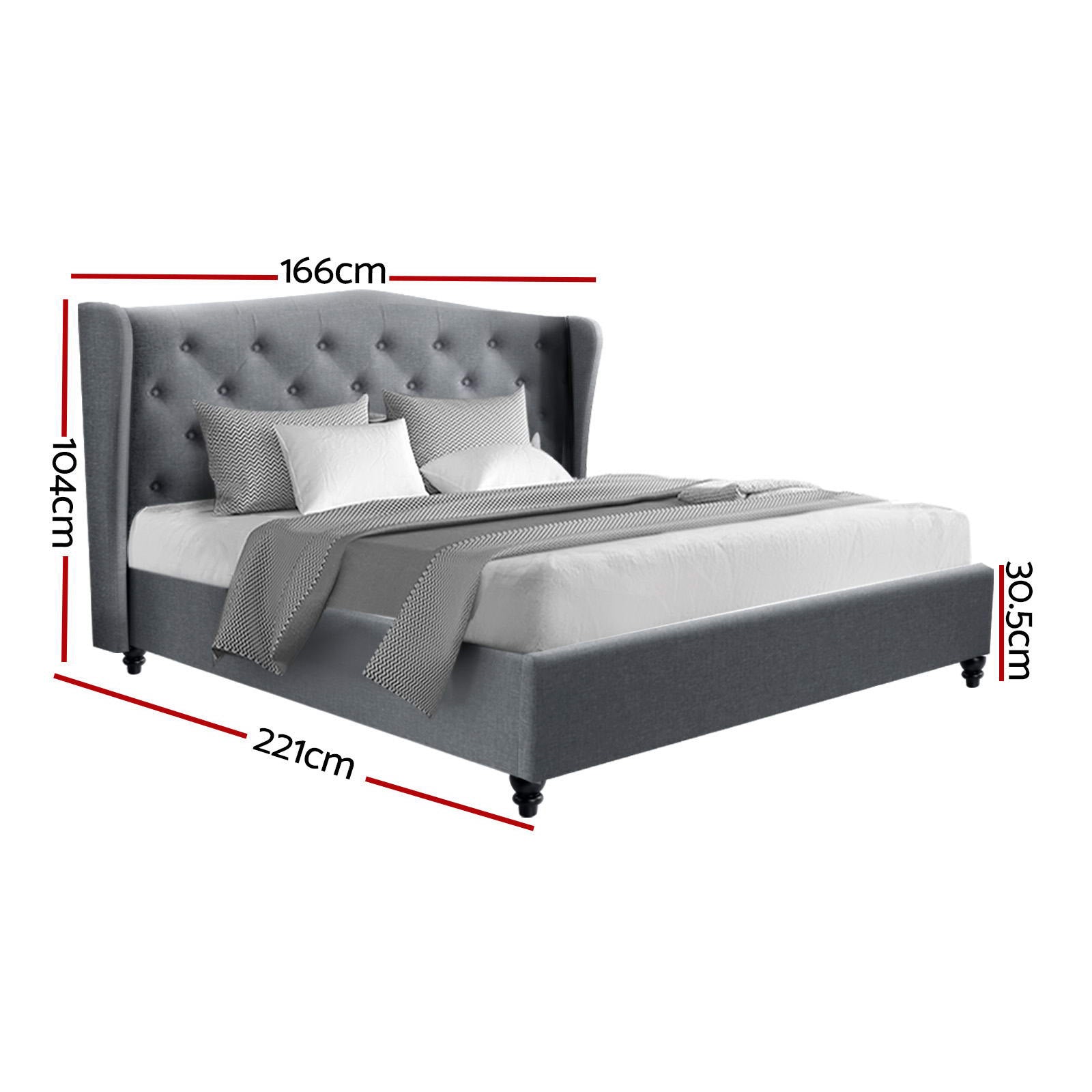 Bed Frame Queen Size Grey Pier