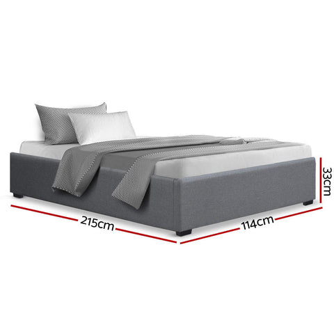 Bed Frame King Single Size Gas Lift Base Grey Toki