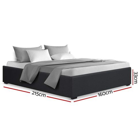 Bed Frame Queen Size Gas Lift Base Charcoal Toki