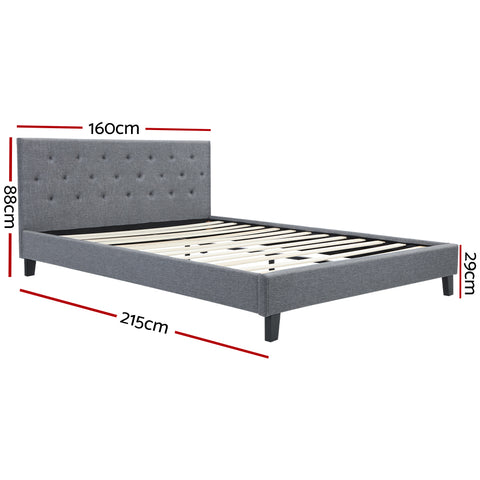 Bed Frame Queen Size Grey Vanke