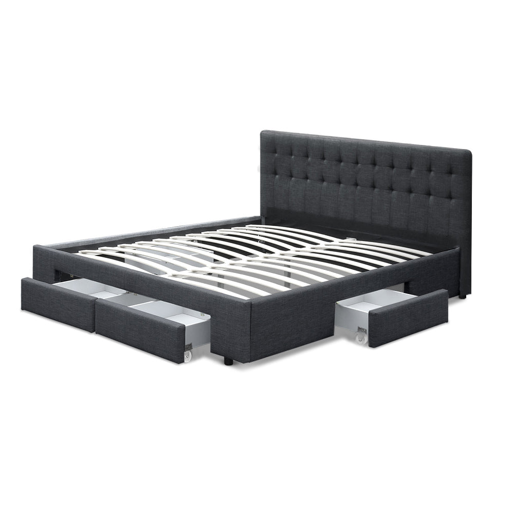 Bed Frame King Size With 4 Drawers Charcoal Avio