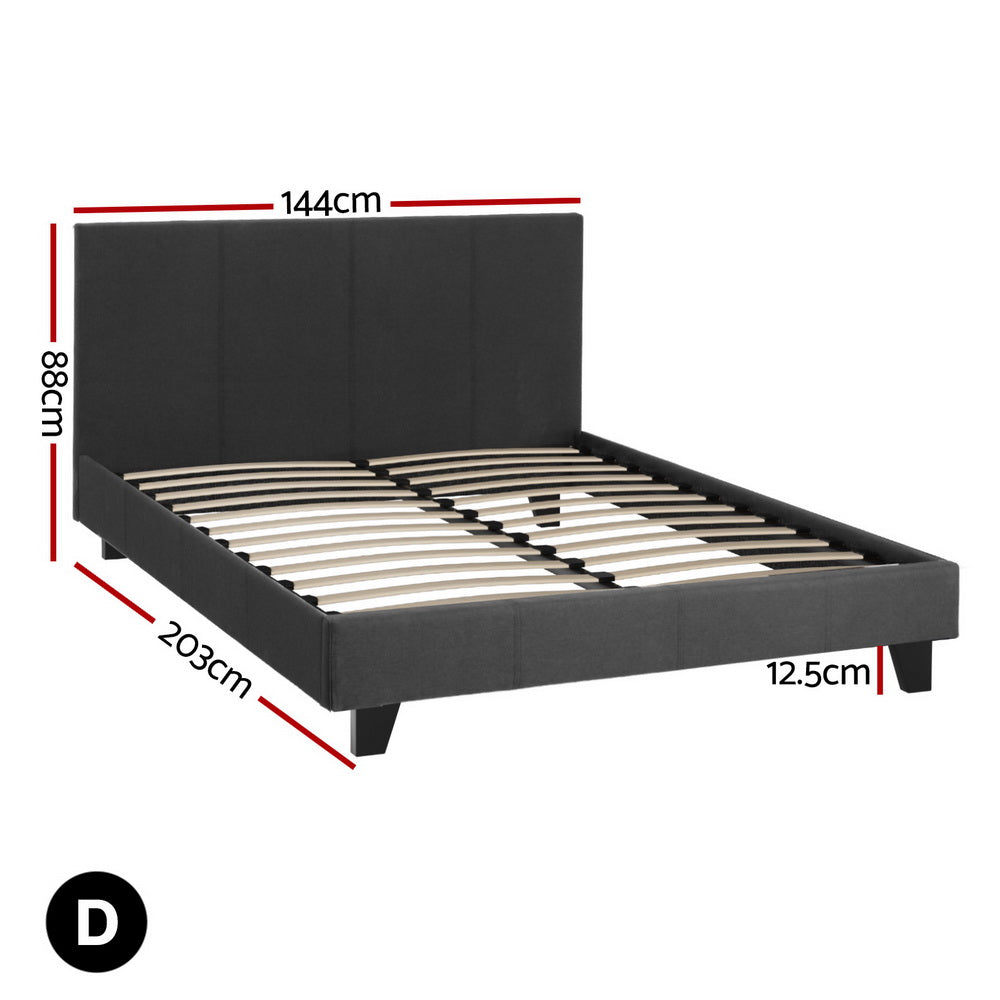 Bed Frame Double Size Charcoal NEO