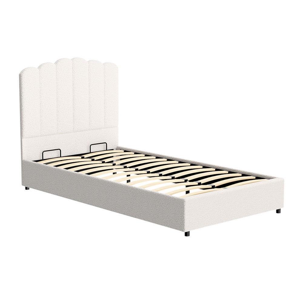 Elegant King Single Boucle Bed Frame