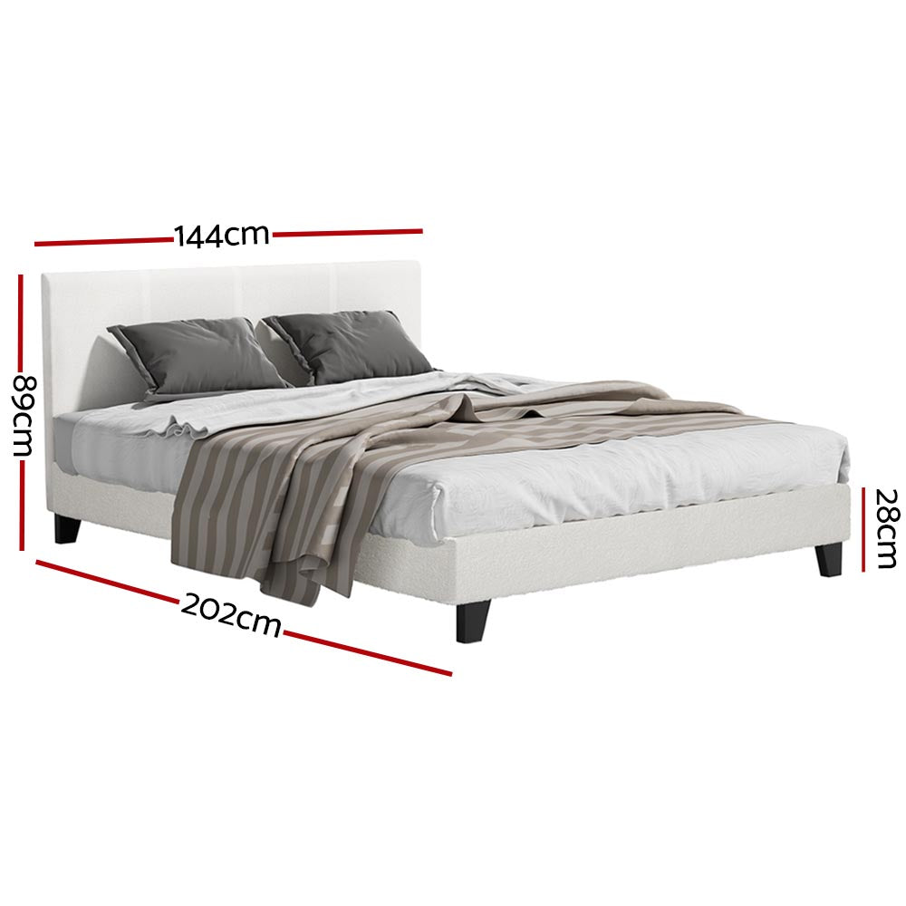 Bed Frame Double Size Boucle Neo