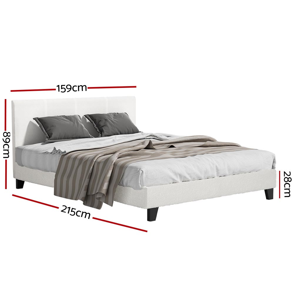 Bed Frame Queen Size Boucle Neo