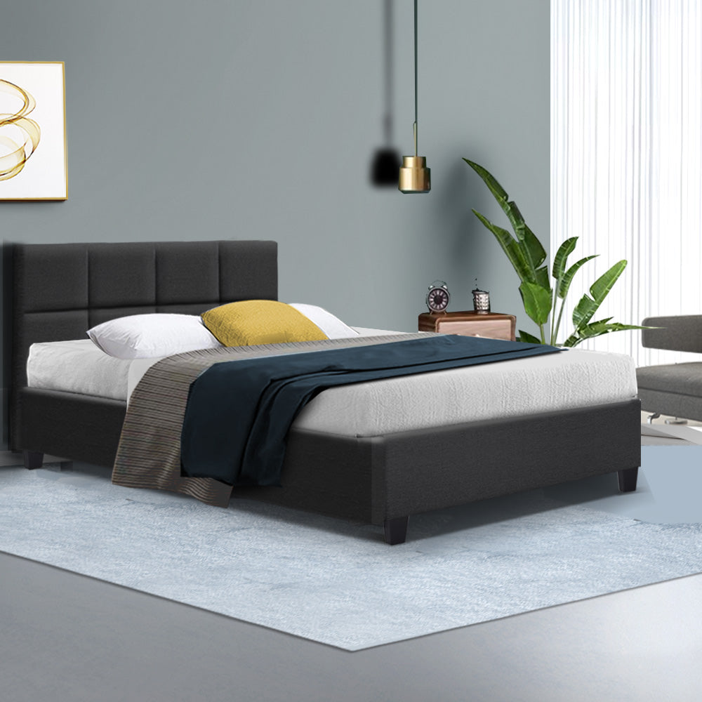 Bed Frame Double Size Charcoal Tino