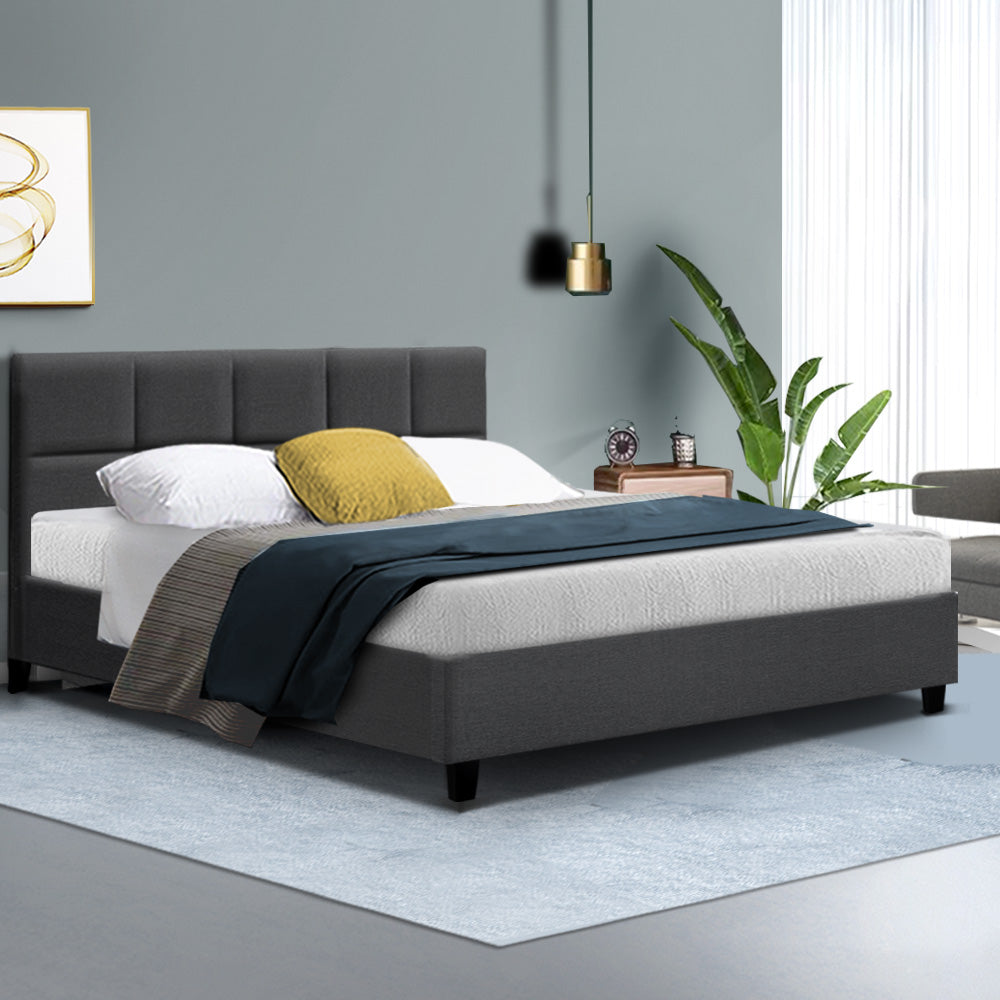 Bed Frame Queen Size Charcoal Tino