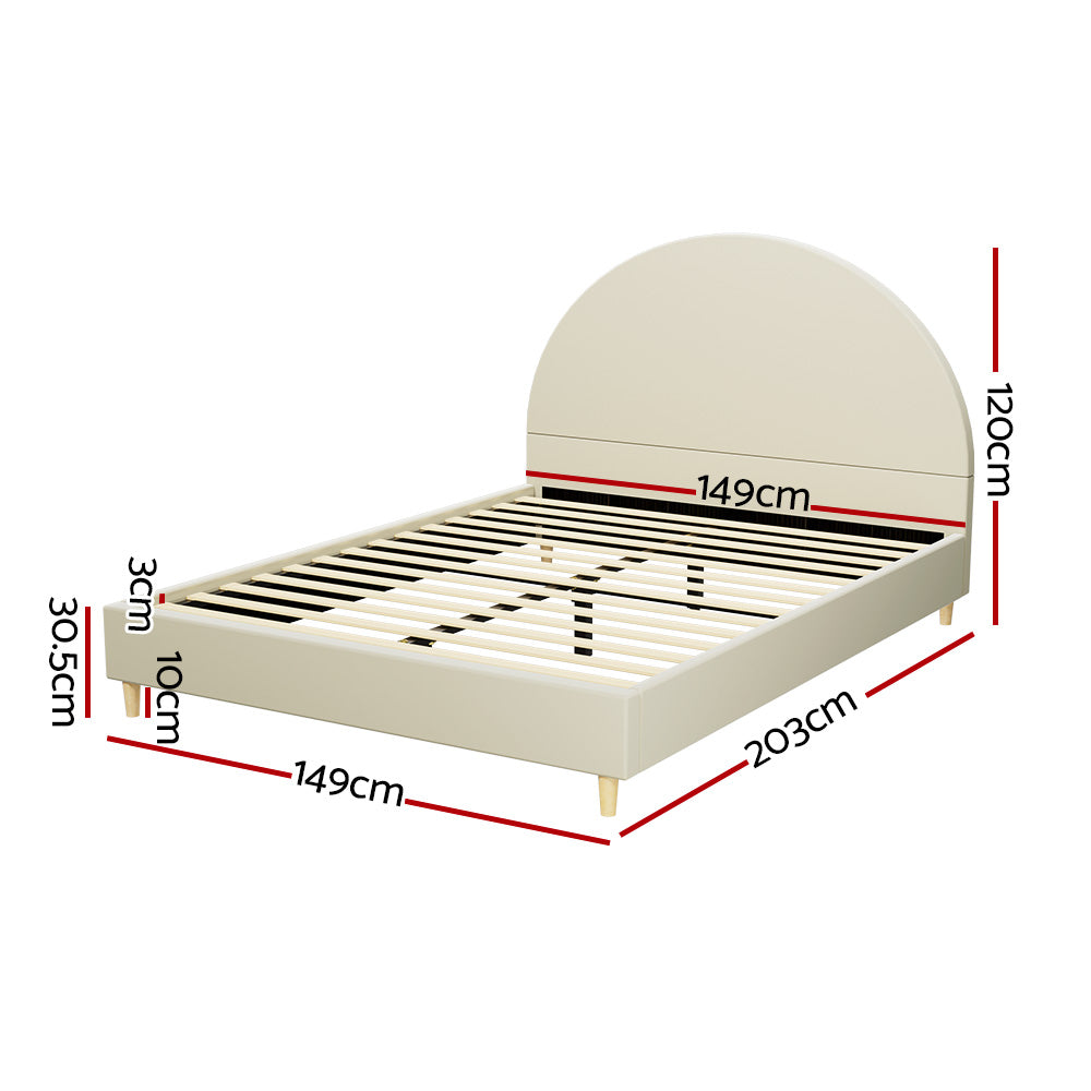 Double/Queen/Single/King Bed Frame Arched-Cream