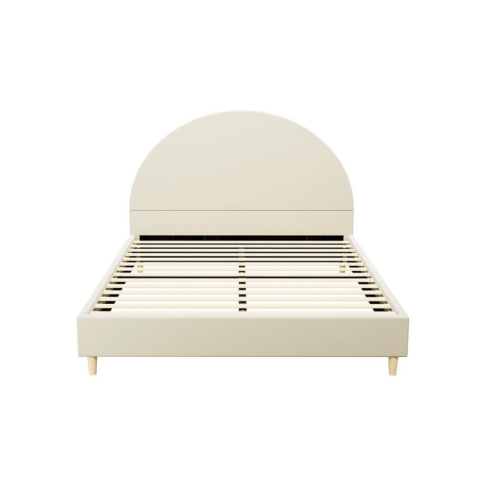 Double/Queen/Single/King Bed Frame Arched-Cream