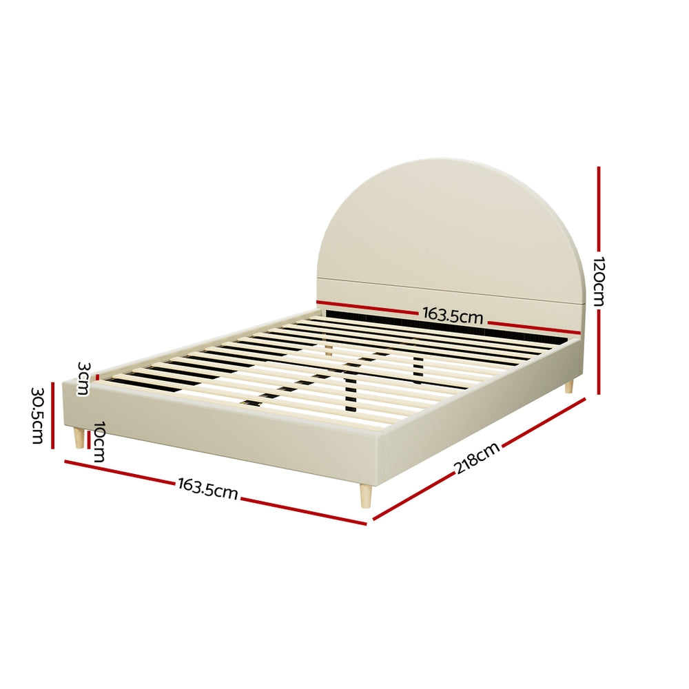 Double/Queen/Single/King Bed Frame Arched-Cream