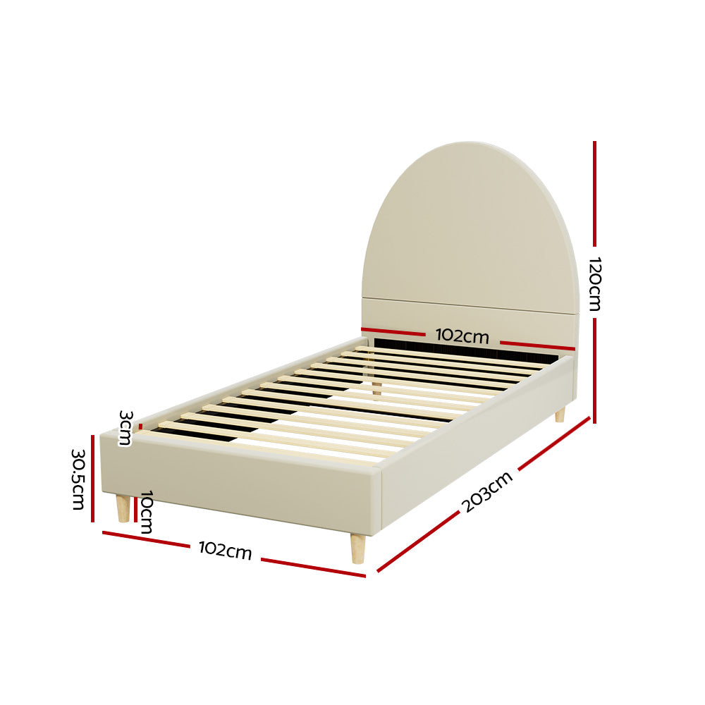 Double/Queen/Single/King Bed Frame Arched-Cream