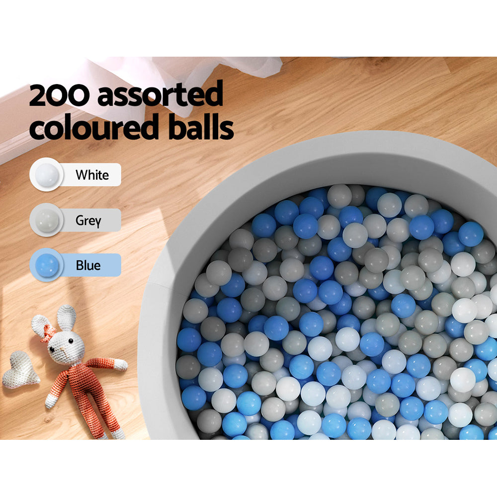 Kids Ocean Foam Ball Pit - 90x30CM Grey