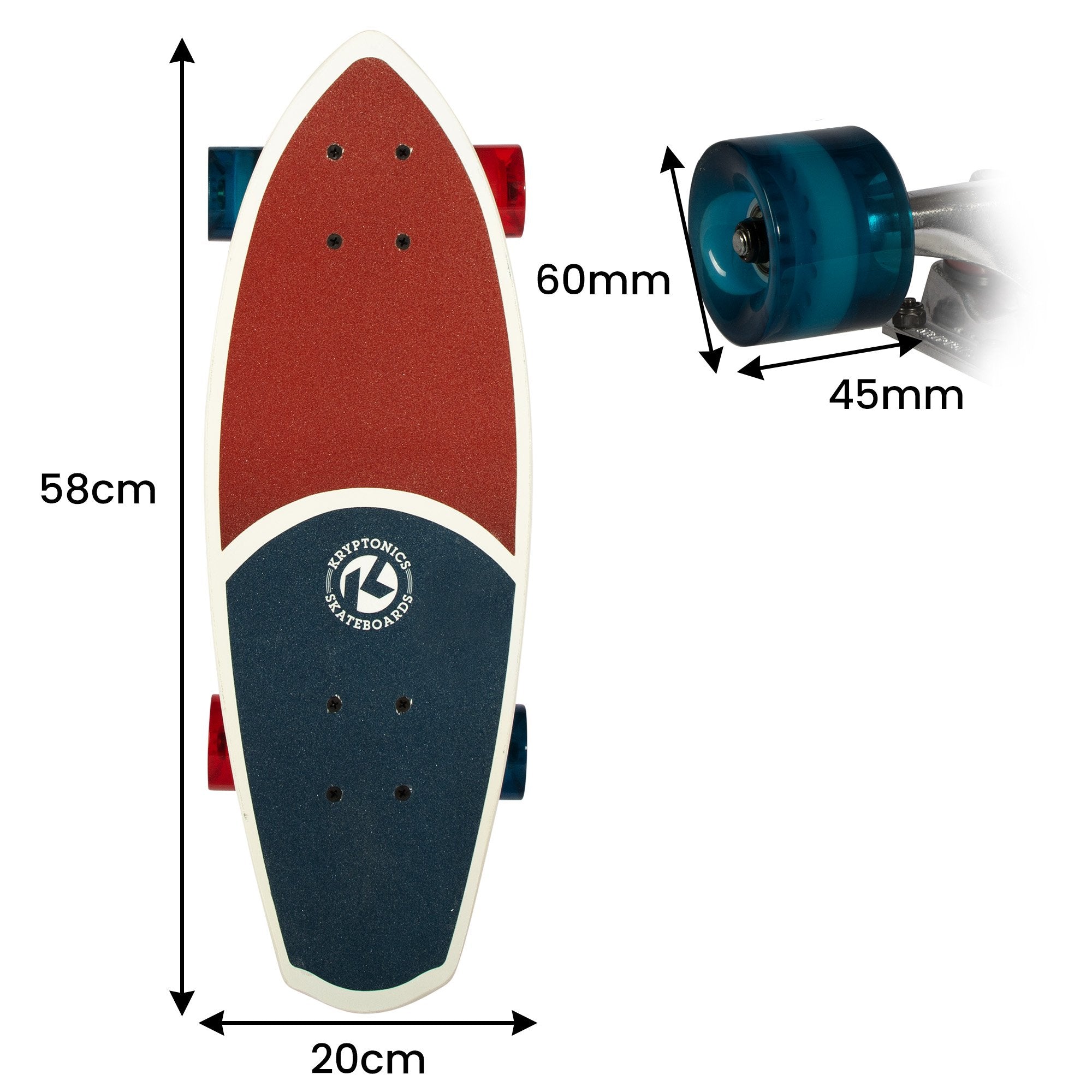 23-inch Mini Fat Cruiser Board - Liberty Blue