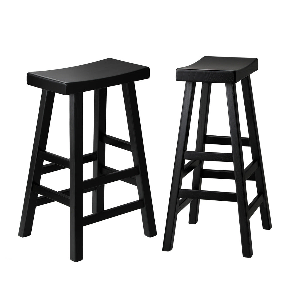 Bar Stools Wooden Counter Chairs Black/Natural