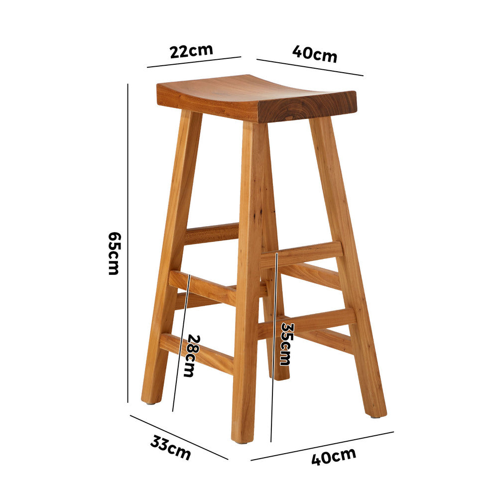 Bar Stools Wooden Counter Chairs Black/Natural