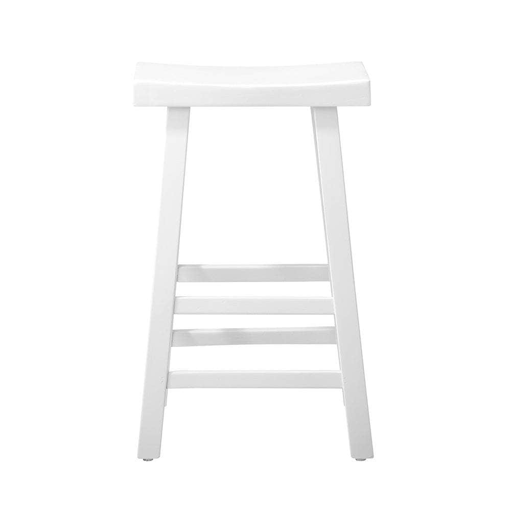 2X Bar Stools Kitchen Stool Wooden Counter Chairs White