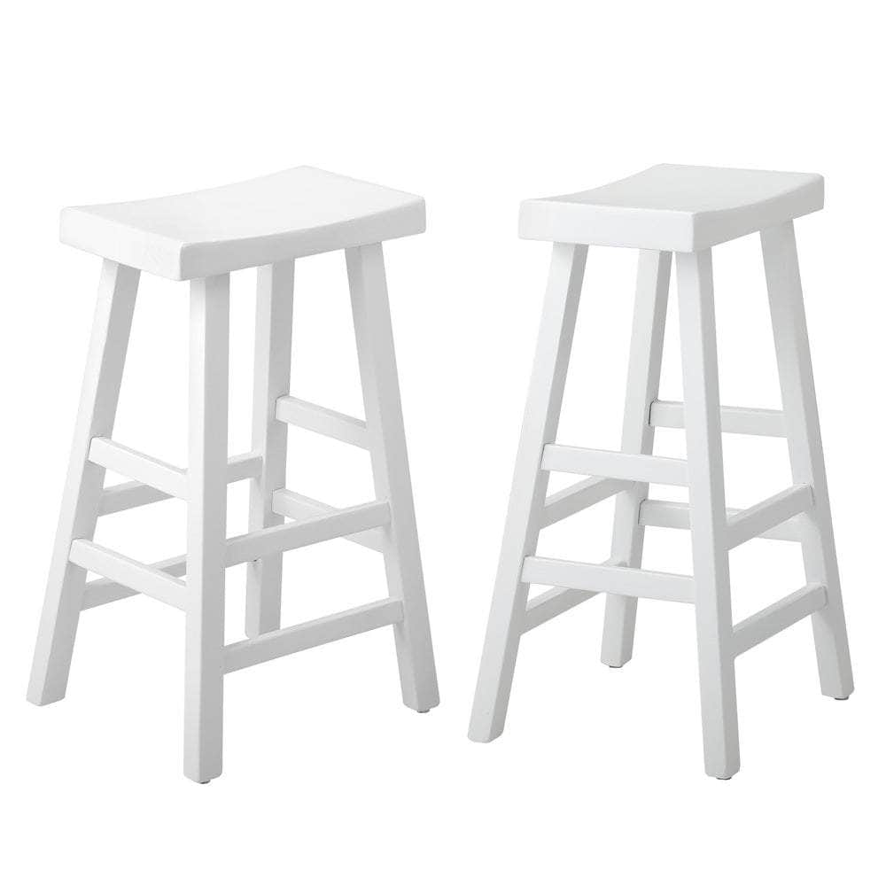 2X Bar Stools Kitchen Stool Wooden Counter Chairs White