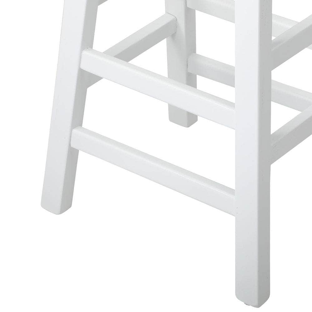 2X Bar Stools Kitchen Stool Wooden Counter Chairs White