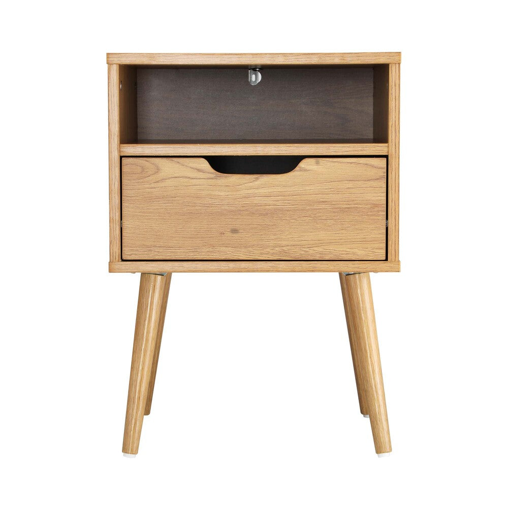 Bedside Tables Set of 2 Wood