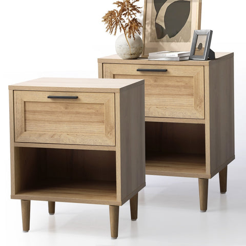 Bedside Tables Set of 2 Nightstand Natural