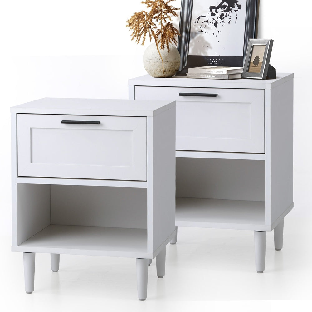 Bedside Tables Set of 2 Nightstand White