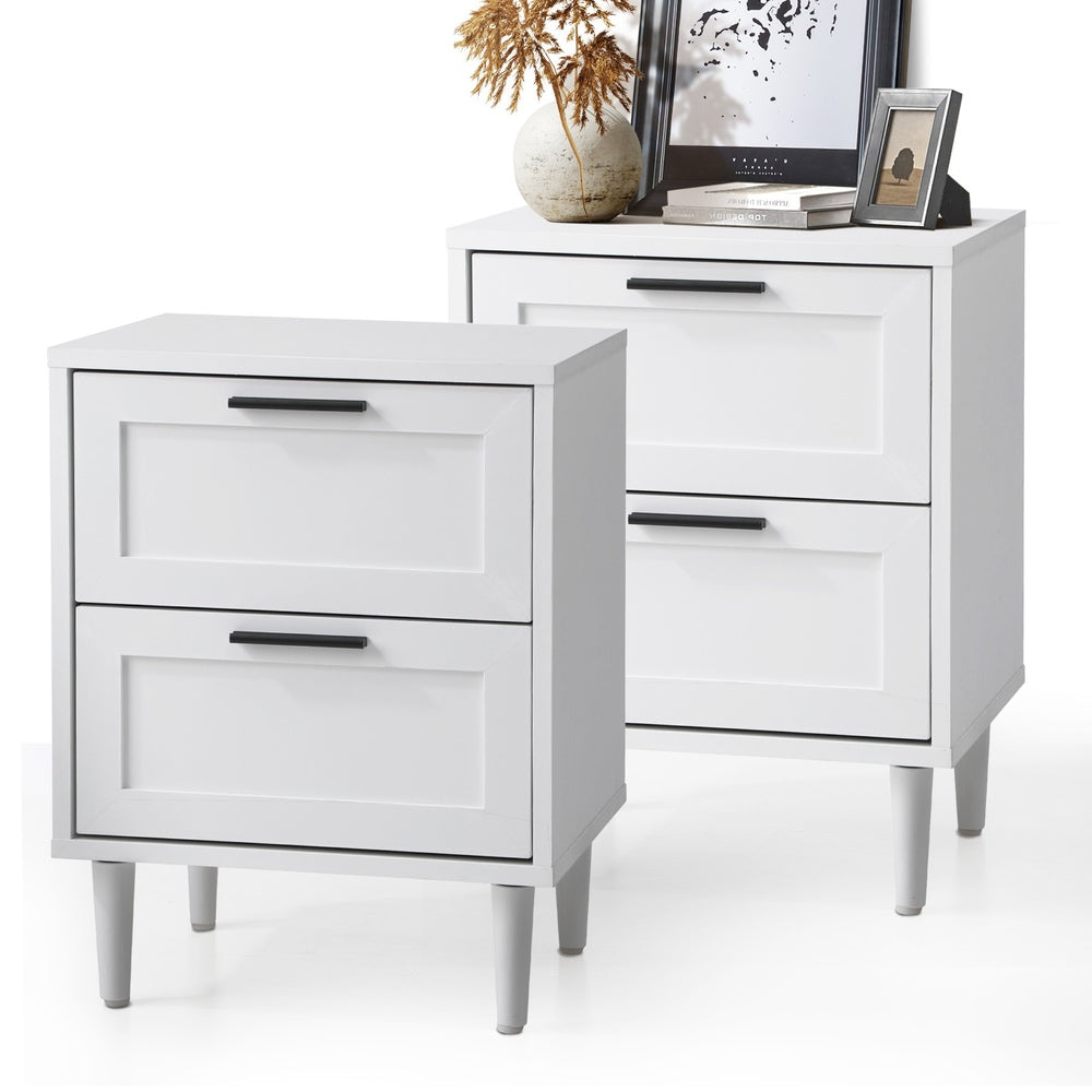 Bedside Tables Set of 2 Nightstand White