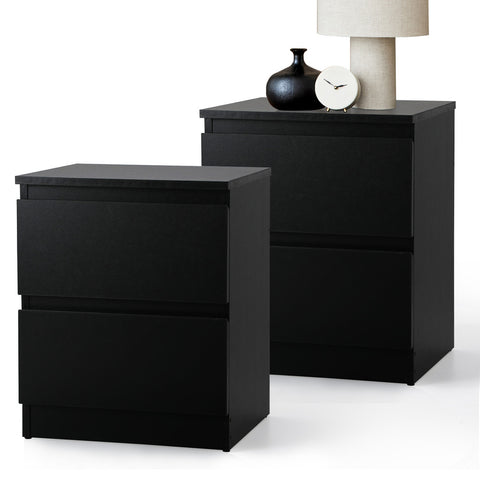 Bedside Tables Set of 2 Nightstand Black