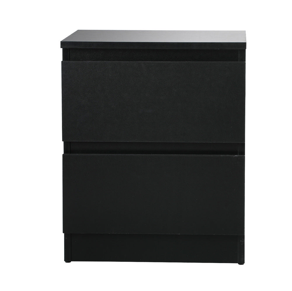 Bedside Tables Set of 2 Nightstand Black