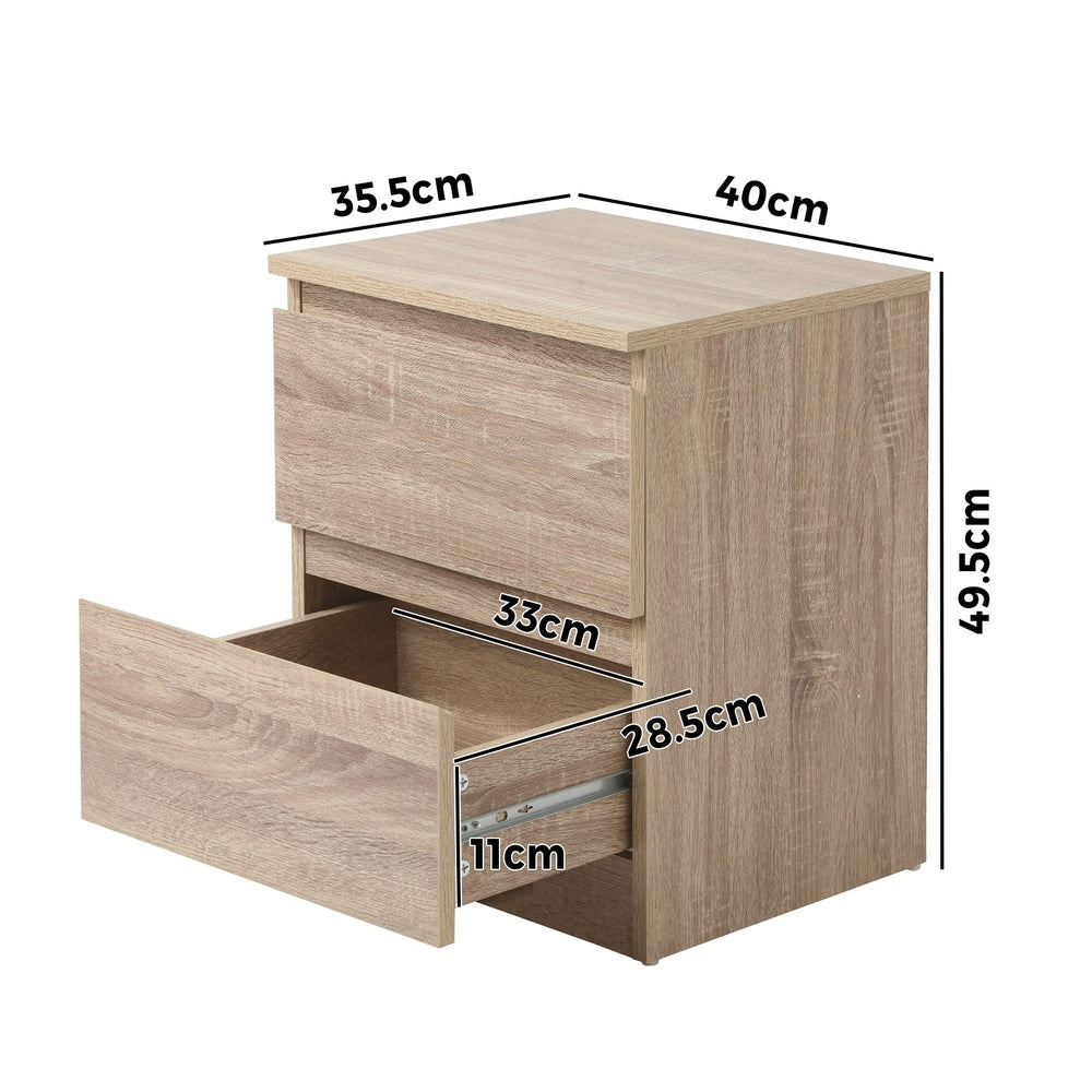 Bedside Tables Set of 2 Nightstand Wood