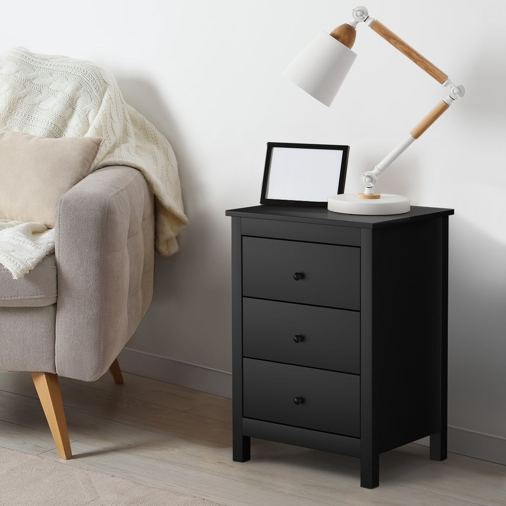 Bedside Tables Set of 2 Nightstands Black