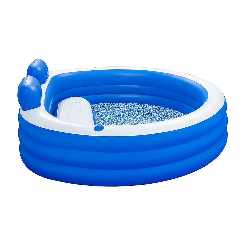 Kids Inflatable Pool Above Ground Pools Bench Seat Cup Holder 231X219Cm