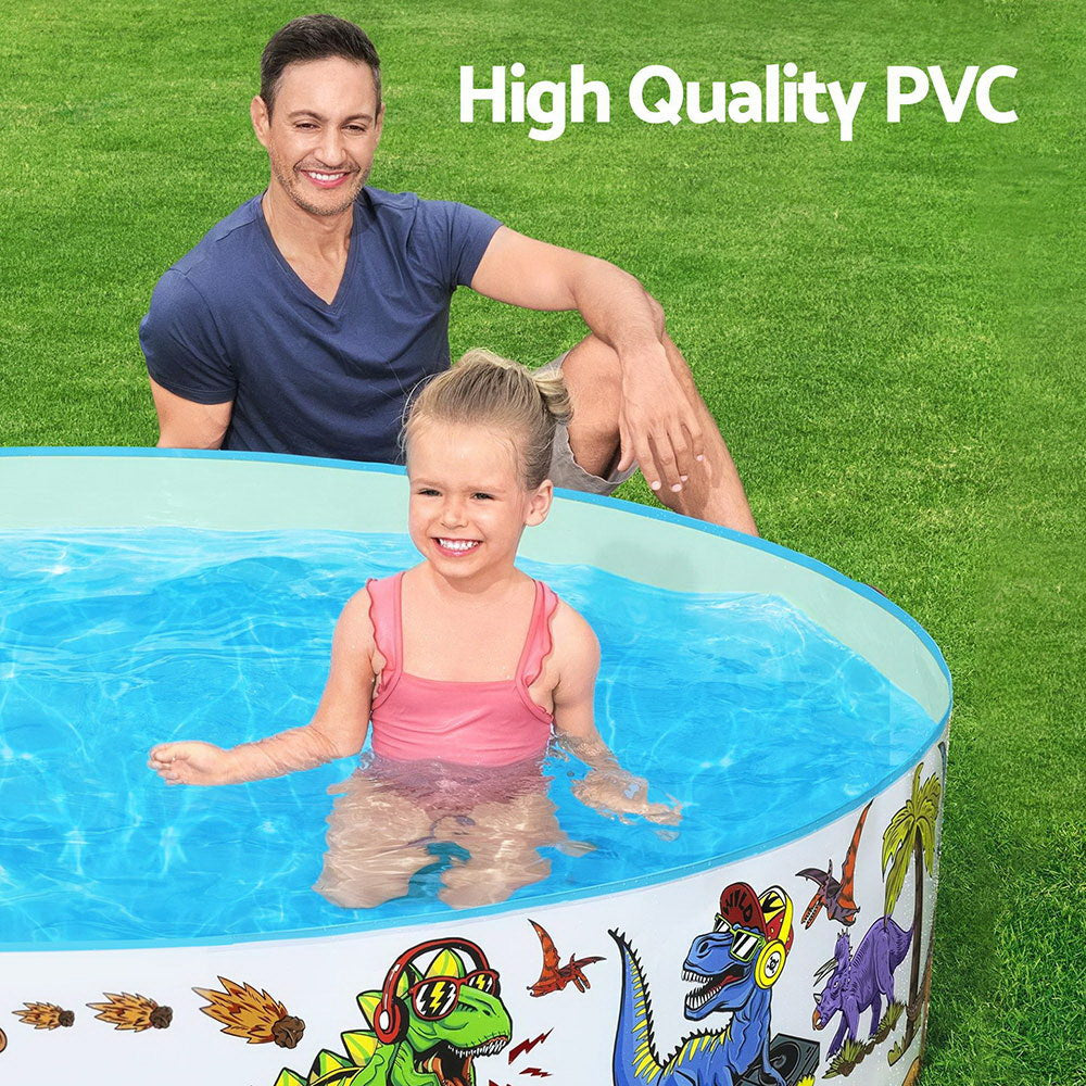 183X38Cm Round Above Ground Rigid Swimming Pool Dinosaur 946L