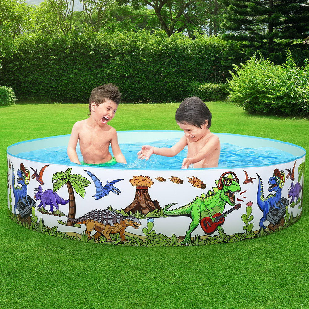 183X38Cm Round Above Ground Rigid Swimming Pool Dinosaur 946L