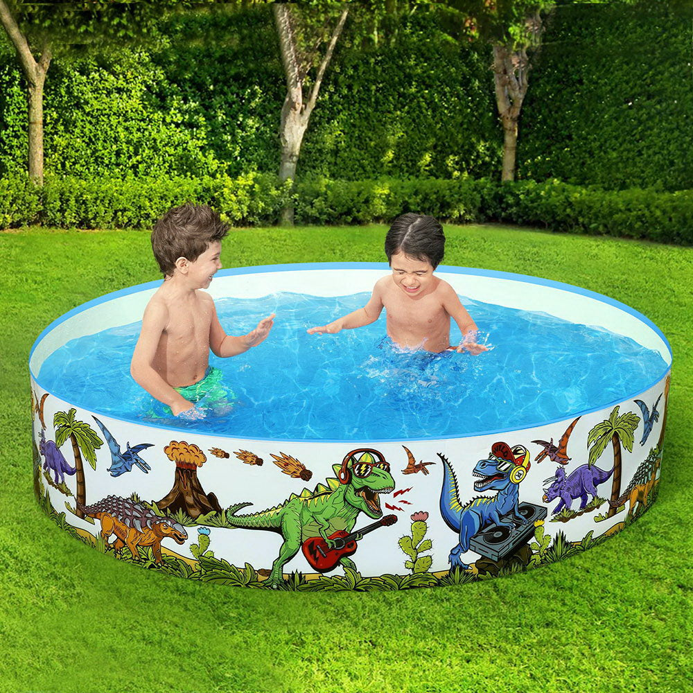 183X38Cm Round Above Ground Rigid Swimming Pool Dinosaur 946L