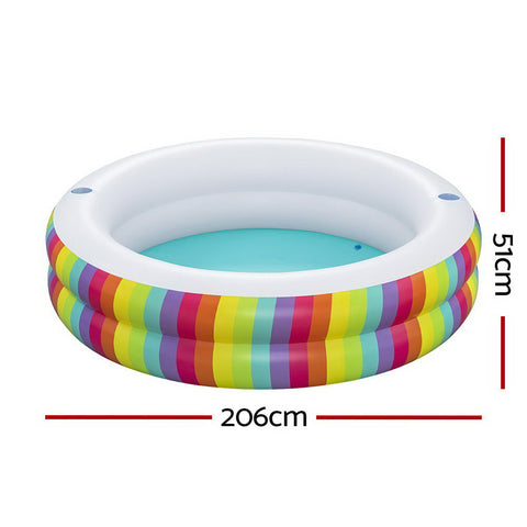 Kids Inflatable Pool with Cup Holders - Rainbow