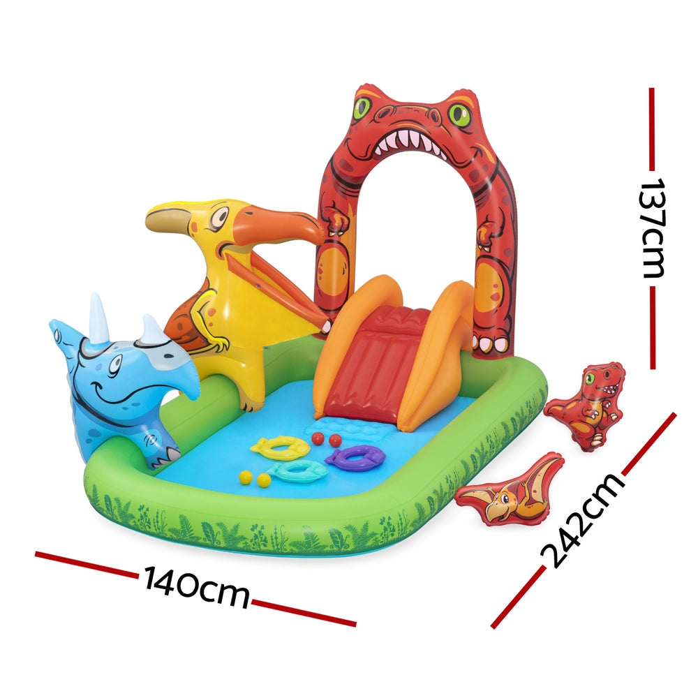 Kids Inflatable Play Splash Pool w/ Slide 242x140cm